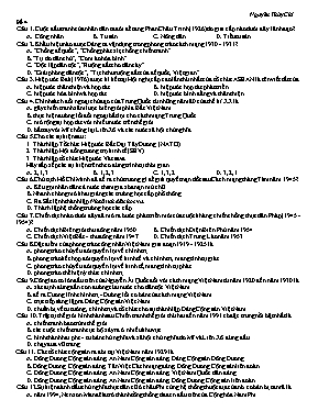 Đề trắc nghiệm môn Lịch sử Lớp 12 - Đề 4 - Nguyễn Thùy Chi